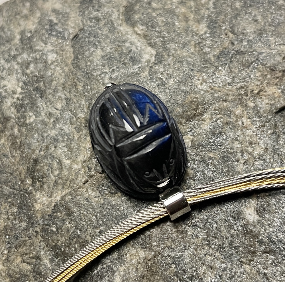 Skarabäus Anhänger Labradorit 925 Silber